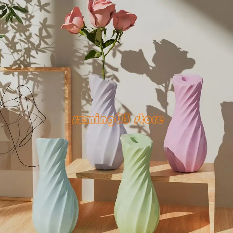 H9EC Striped Silicone Vase Molds for Flower Vase Epoxy Resin Silicone Molds
