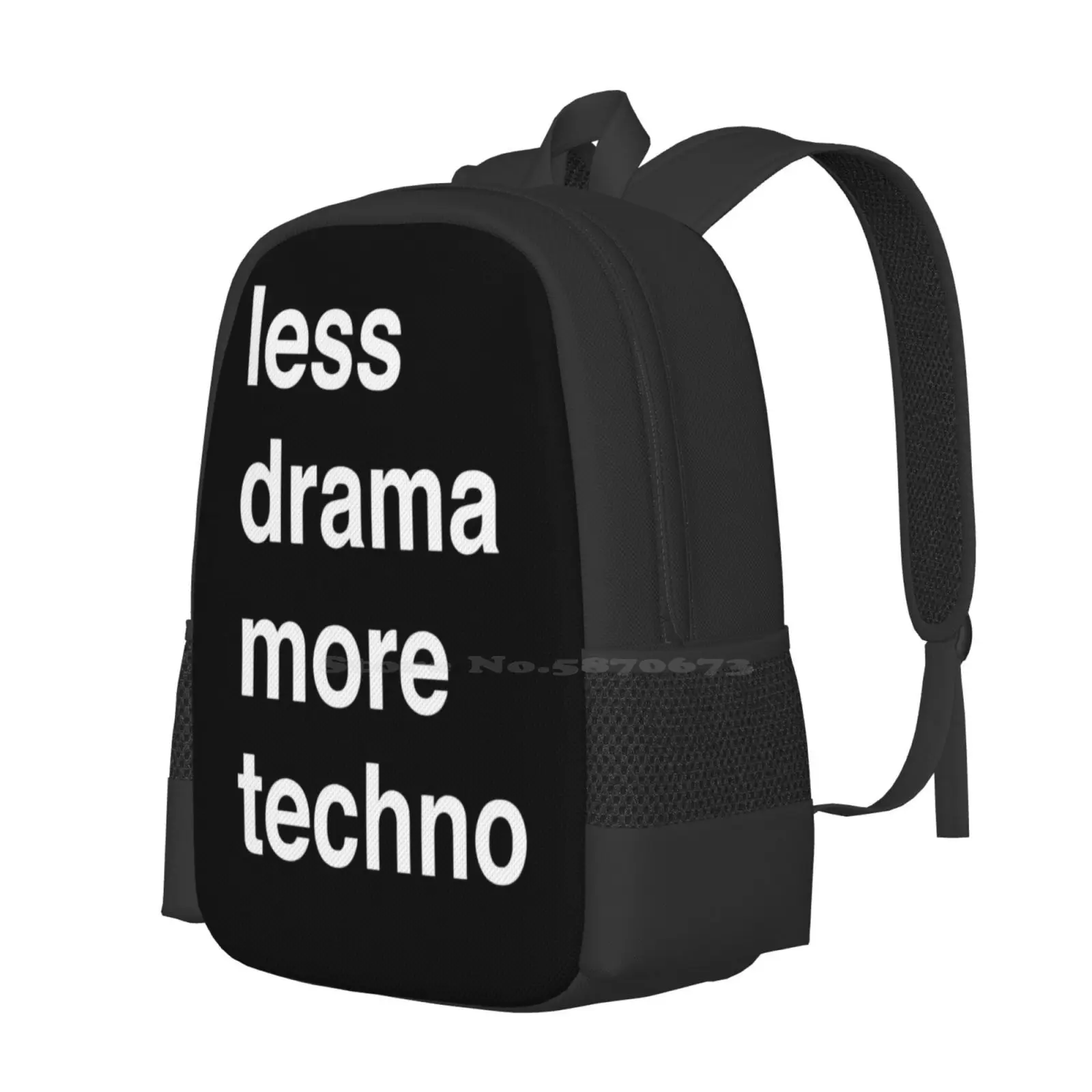 Less Drama More Techno School Bags For Teenage Girls Laptop Travel Bags Techno Cool House Music Band Electronic Speaker Berlin