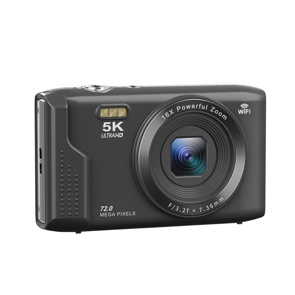 디지털 카메라 5K 브이로그 카메라 16배 줌 비디오 레코더 2.8인치 LCD 화면 청소년 초보자 성인용