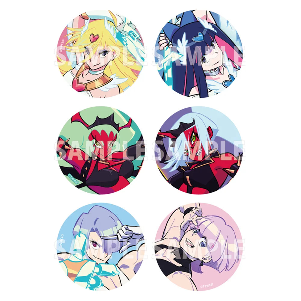 58mm Anime New PANTY STOCKING with GARTERBELT Burifu Chuck Scanty Cosplay COSTUME Badge Pin SPTE Tinplate Brooch﻿ Prop Xmas Gilf