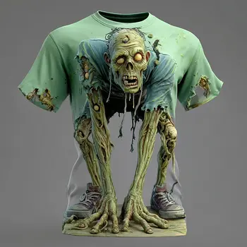 Zombie 3D Print Halloween Tee 1