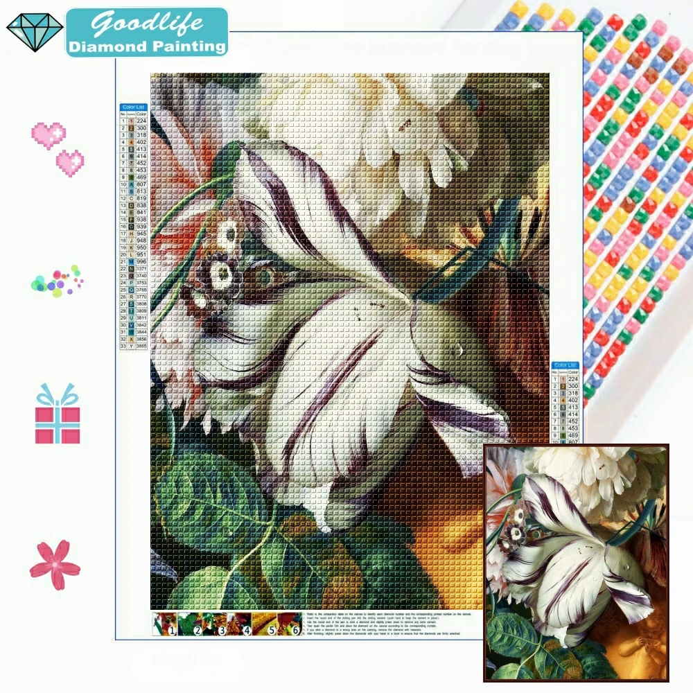 Netherlands Painter Jan Van Huysum Flower Fruit Art 5D DIY Diamond Painting Drill Embroidery Rhinestones Cross Stitch Home Decor