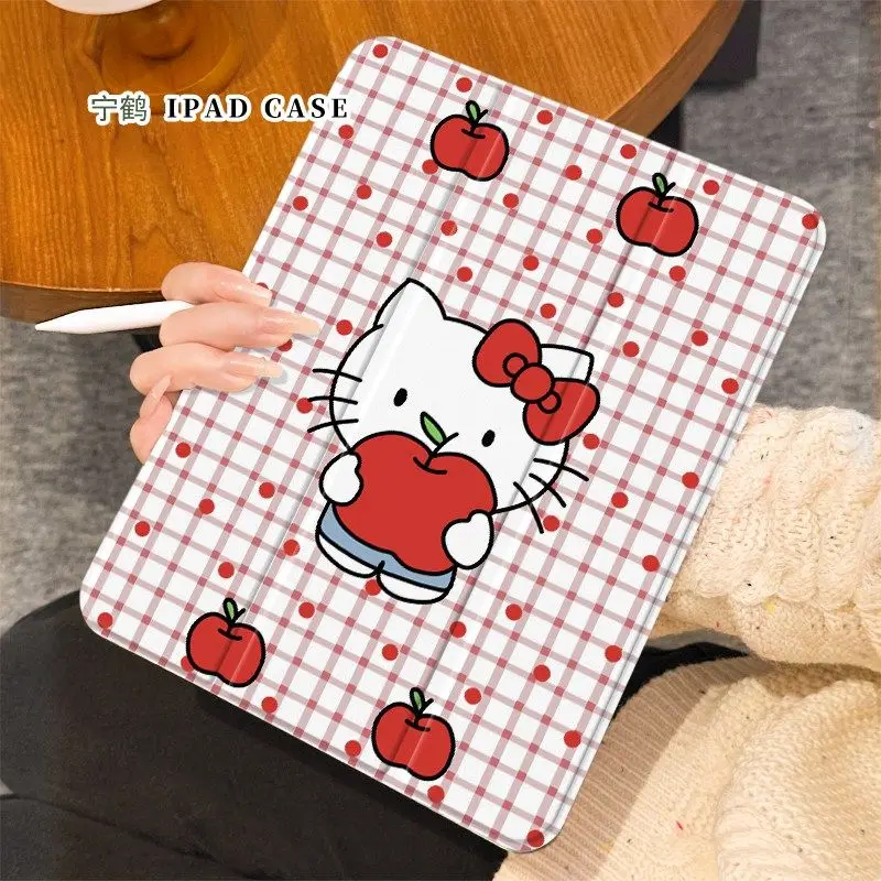 

Sanrio Hello Kitty's милый чехол для планшета Ipadair7, силиконовый чехол для рабочего стола с защитой от падения, все включено, студенческий защитный чехол для планшета
