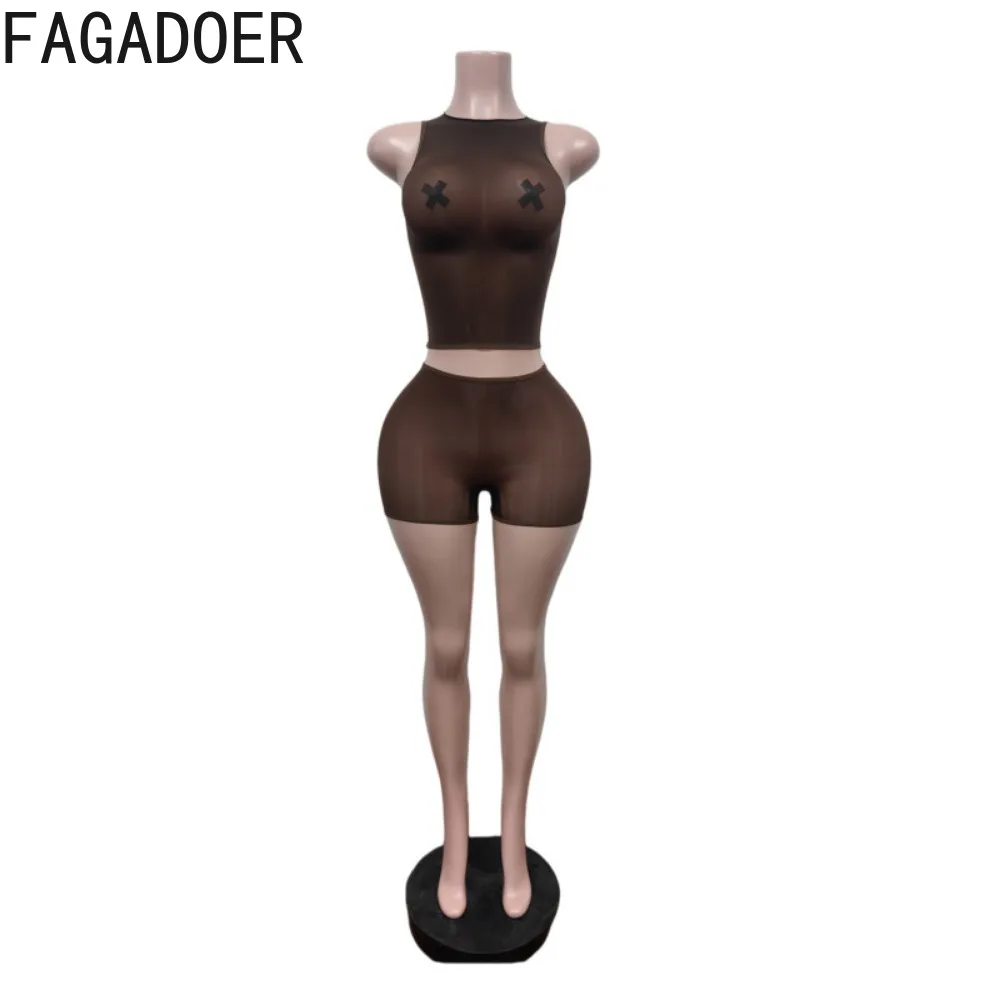 FAGADOER Sexy Solid Color Bodycon Shorts Two Piece Sets Women's Summer Night Party Club Suits Fashion Off Shoulder Top Outfits