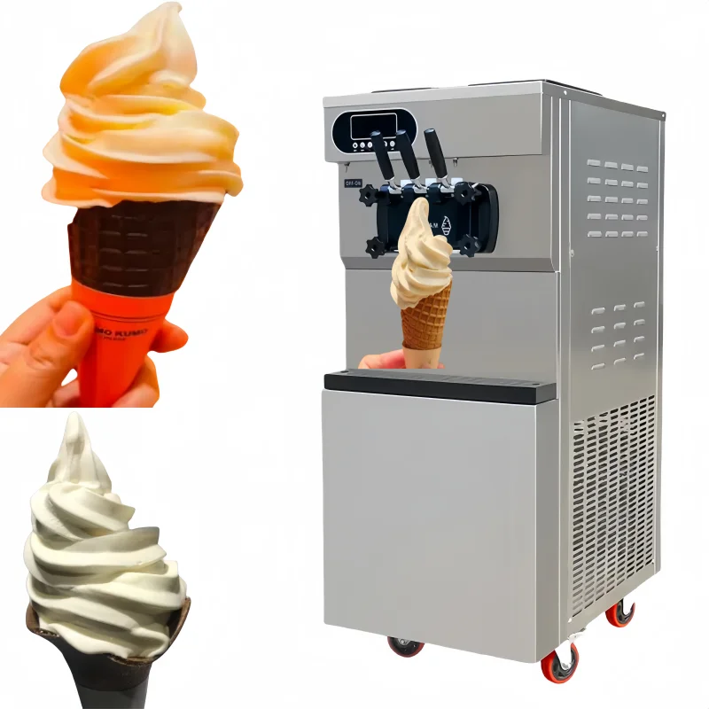25-28L/H الصين التجارية لينة تخدم ثلاثة نكهات آلة صنع الآيس كريم آيس كريم ناعم القوام آلة السعر