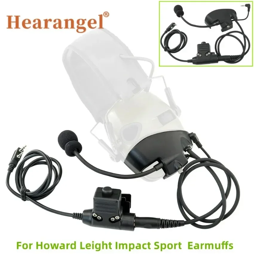 

Tactical Headset Microphone Accessory Y-Line Kit Tactical PTT for Howard Leight Impact Sports Electronic Earmuff U94 Ken PTT