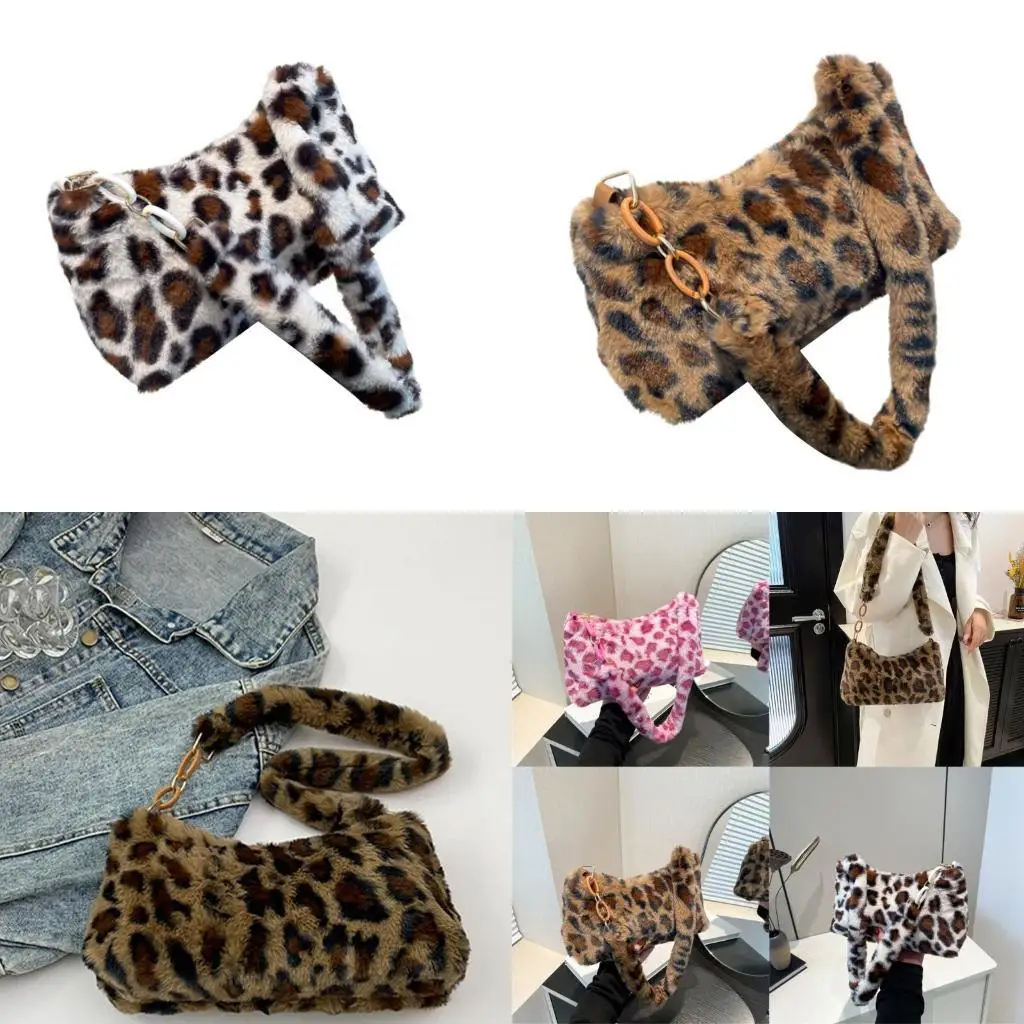 

Women Autumn Winter Handbag All-matching Armpit Bag Leopard Print Shoulder Bag