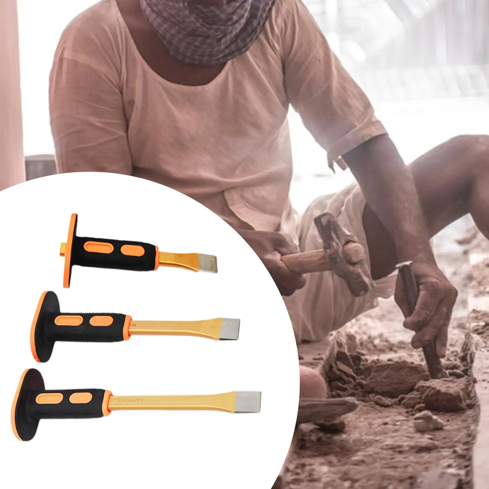 

Долото Мейсона с защитой для рук Эргономичное портативное для удаления накипи бетонного раствора