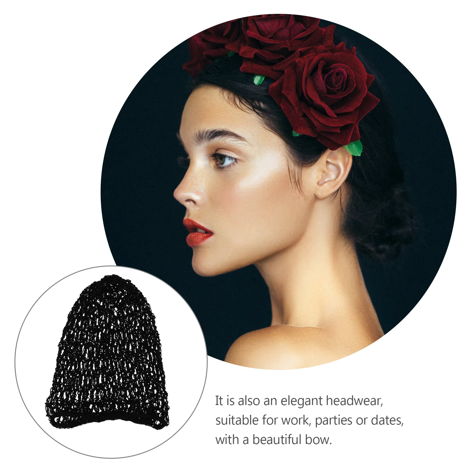 

3pcs Women Hair Polyester Mesh Lady Crochet Hairnet Sleep Hat Black Female Crochet Hairnet Net Female Net Cap Cap