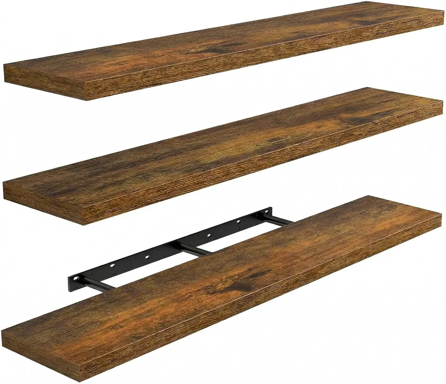 

35.4" Floating Shelves Set of 3, Wall Mounted Storage for Bathroom, Living Room, Bedroom, Kitchen, Invisible Brackets
