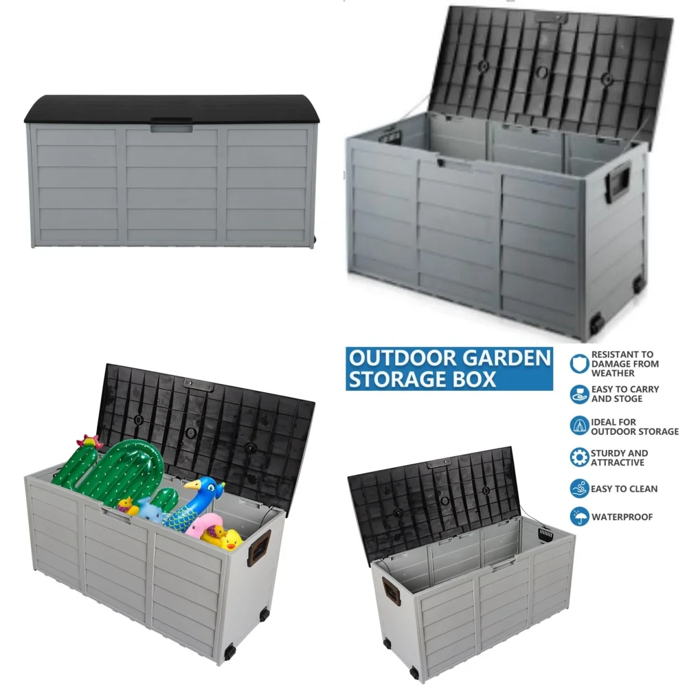 

storage boxLarge 75 Gallon Outdoor Storage Deck Box Waterproof Patio Garden Chest Bin Durable Yard Container for Exterior Use