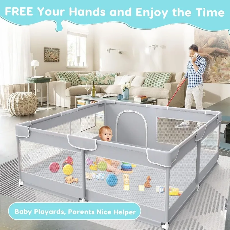 Baby Playpen, Baby Playard for Babies and Toddlers, Baby Fence Play Pens for Indoor & Outdoor