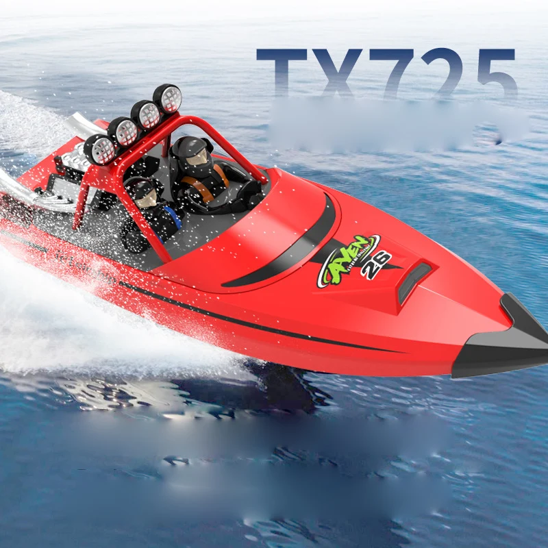 2.4G TX725 Wireless Remote Control Boat Turbo Jet Speedboat Flip Reset For Boys Water Toy for Kids Boat Gifit Adult Fun