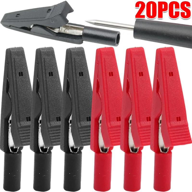 

Insulated Welding Alligator Clip Battery Testing Clip Banana Plug Adapter Crocodile Clamp Probe Connector Electrical Banana Jack