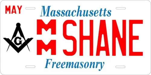 Massachusetts Freemasonry Personalized License plates Auto Bike Motorcycle Aluminum