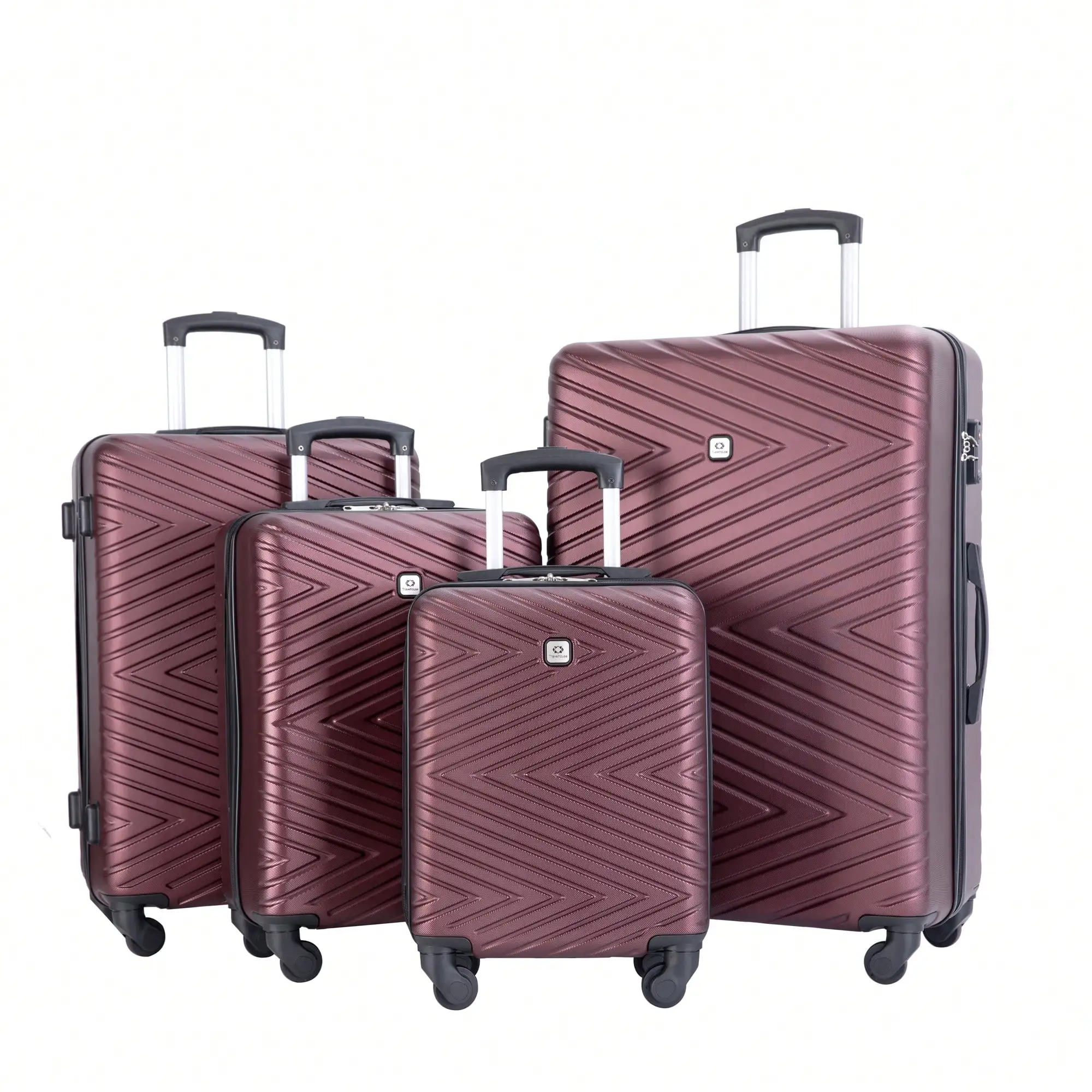 Travelhouse 4 Piece Hardshell Luggage Set Hardside Lightweight Suitcase With TSA Lock Spinner Wheels
