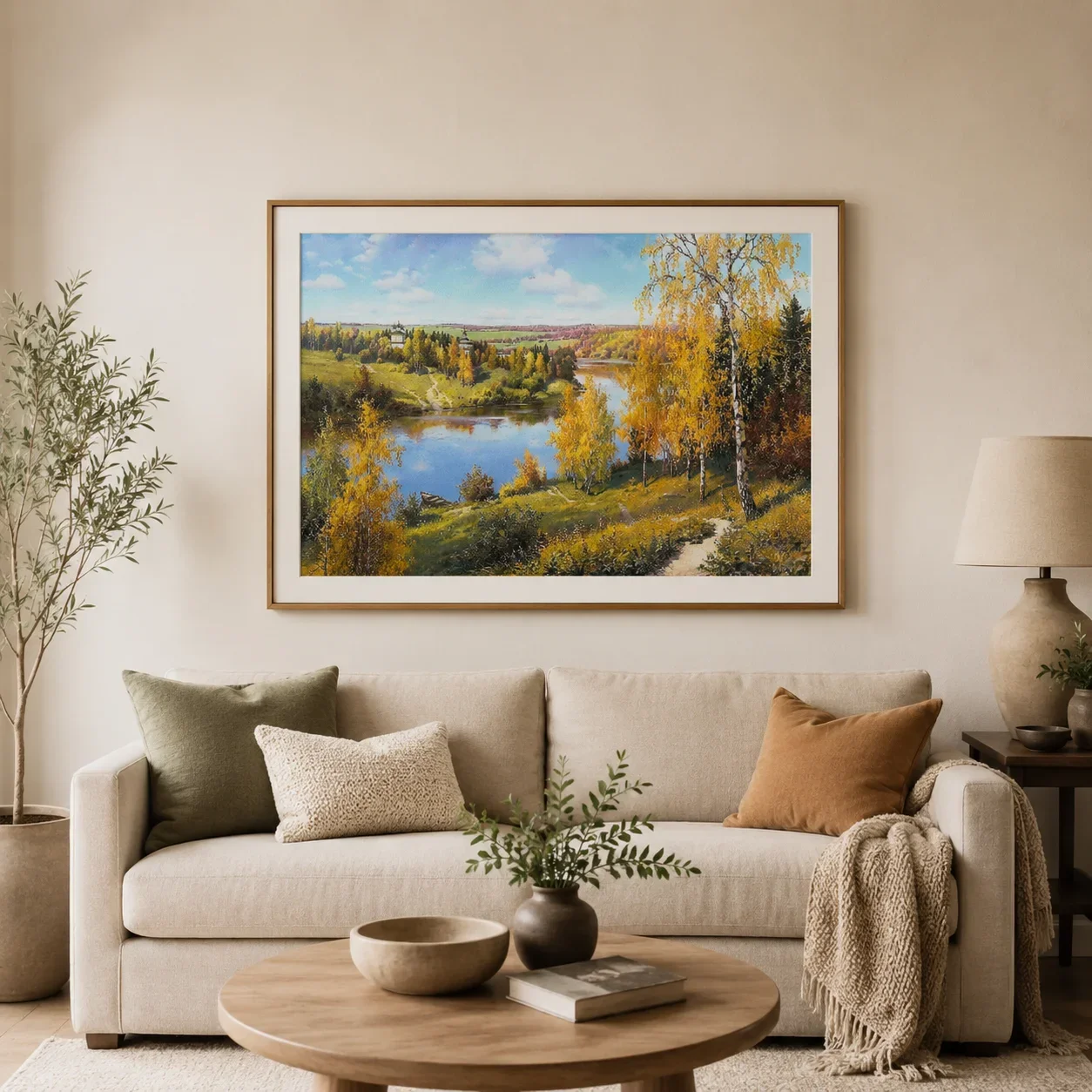 | Beginner DIY Stamped Cross Stitch Kit 11CT 14CT 16CT, Pre-Printed Canvas Cotton Thread Needlewo[ZZ3026-Sparkling Autumn Lake]