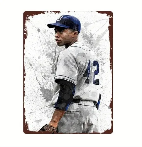 Brooklyn Dodgers Jackie Robinson Metall-Blechschild Baseball