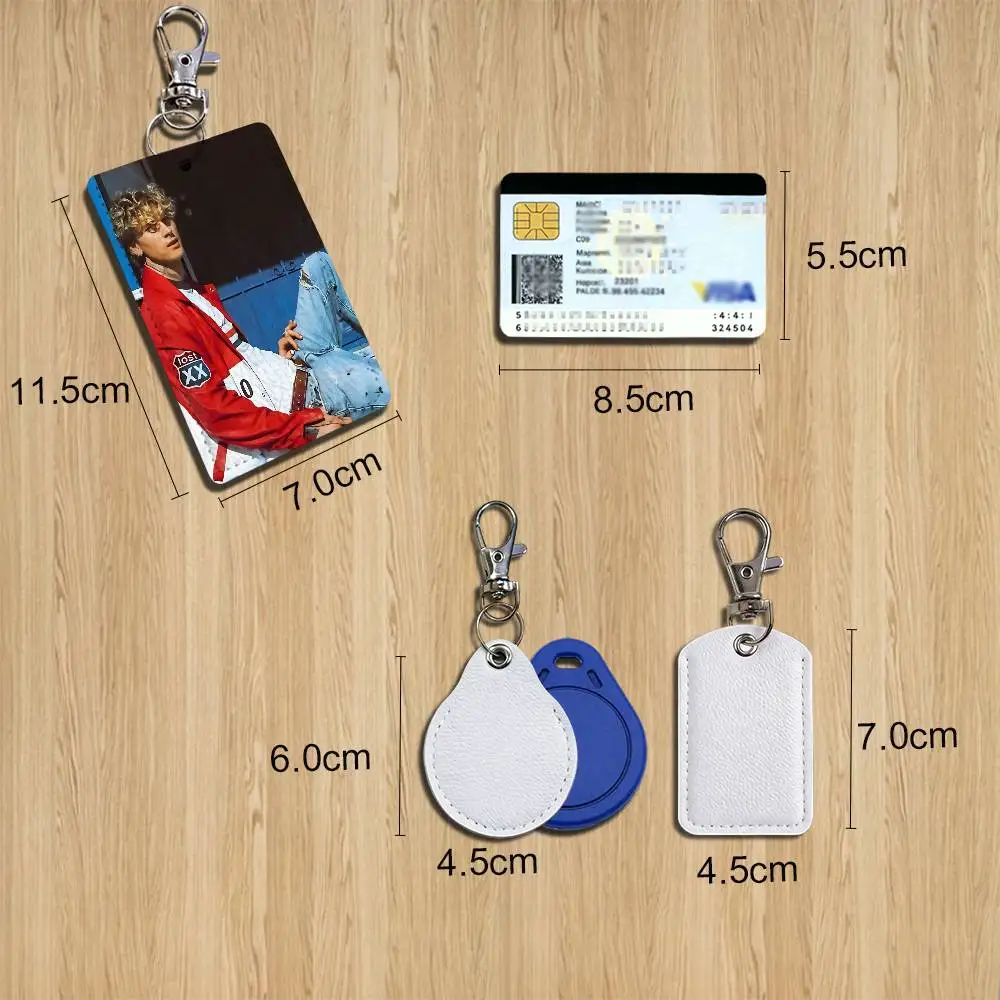 Vampire Diaries MGK Machine Gun Kelly Cartoon Movie Singer Game Anime Leather Card Holder Can Store Access Control ID Card