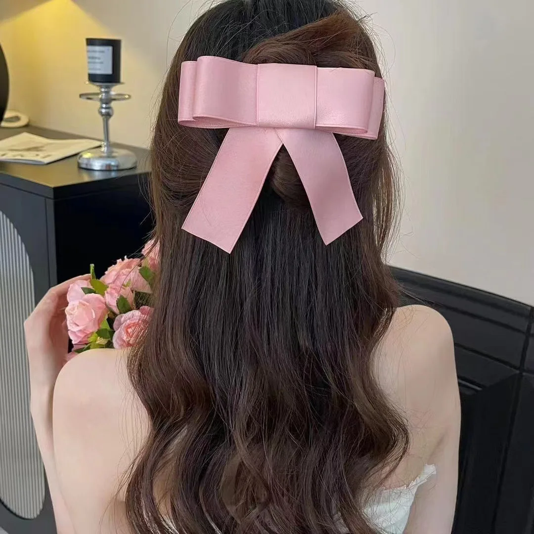 Bow Solid Color French Hairpin Versatile Grace Exquisite Low Ponytail Half Tied Hair Accessories Tiaras