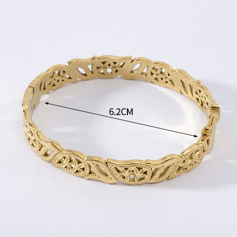 LUIZADA Vintage vergoldetes Armband für Frauen, Edelstahl, Luxus-Armreif für afrikanische Hochzeit, neue exquisite Braut, Verlobung – Detail 20