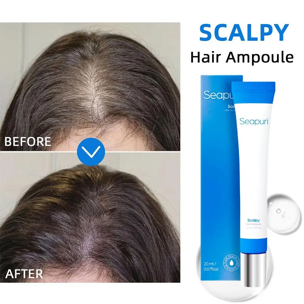 Ampolla Capilar Seapuri Scalpy, Suero Anticaída para Cabello Fino, Tratamiento Revitalizante para el Crecimiento del Cabello y Mayor Volumen