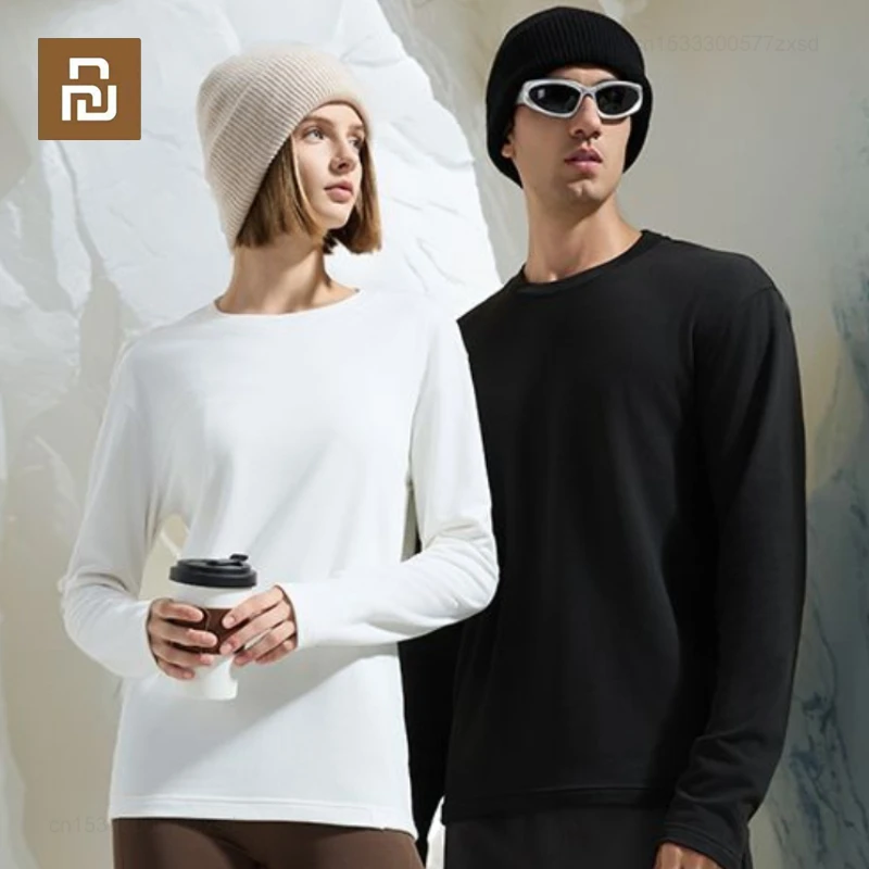 Youpin Supield Autumn and Winter Thermal Velvet Warm Base T-shirt for Men Women 7A Antibacterial Anti Static Fashion Long Sleeve