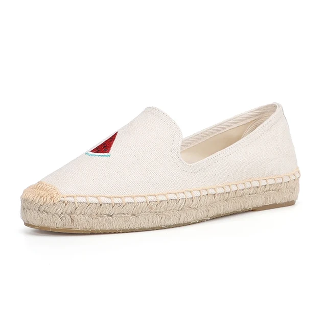 Espadrilles Spring Autumn Women s Flat Platform Hemp Embroidered Moccasins Slip On Shoes AliExpress