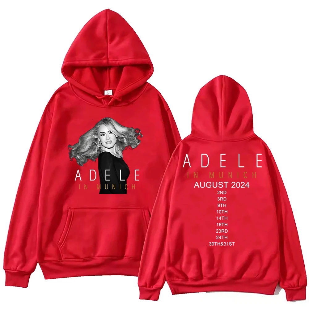 Adele In Munich Tour 2024 August Hoodie Harajuku Pullover Tops Sweatshirt Fans Gift