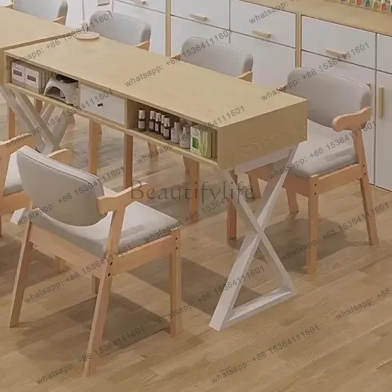 FG Modern Rustic Manicure Table Eclectic Trendy Minimalist Unique Nail Table With Storage Multifunctional Mesa Manicura Furnitur 4