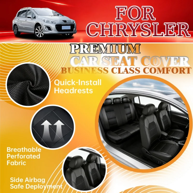 Breathable car seat cover For Chrysler breathable and ventilated, suitable for all seasons, suitable for long-distance use