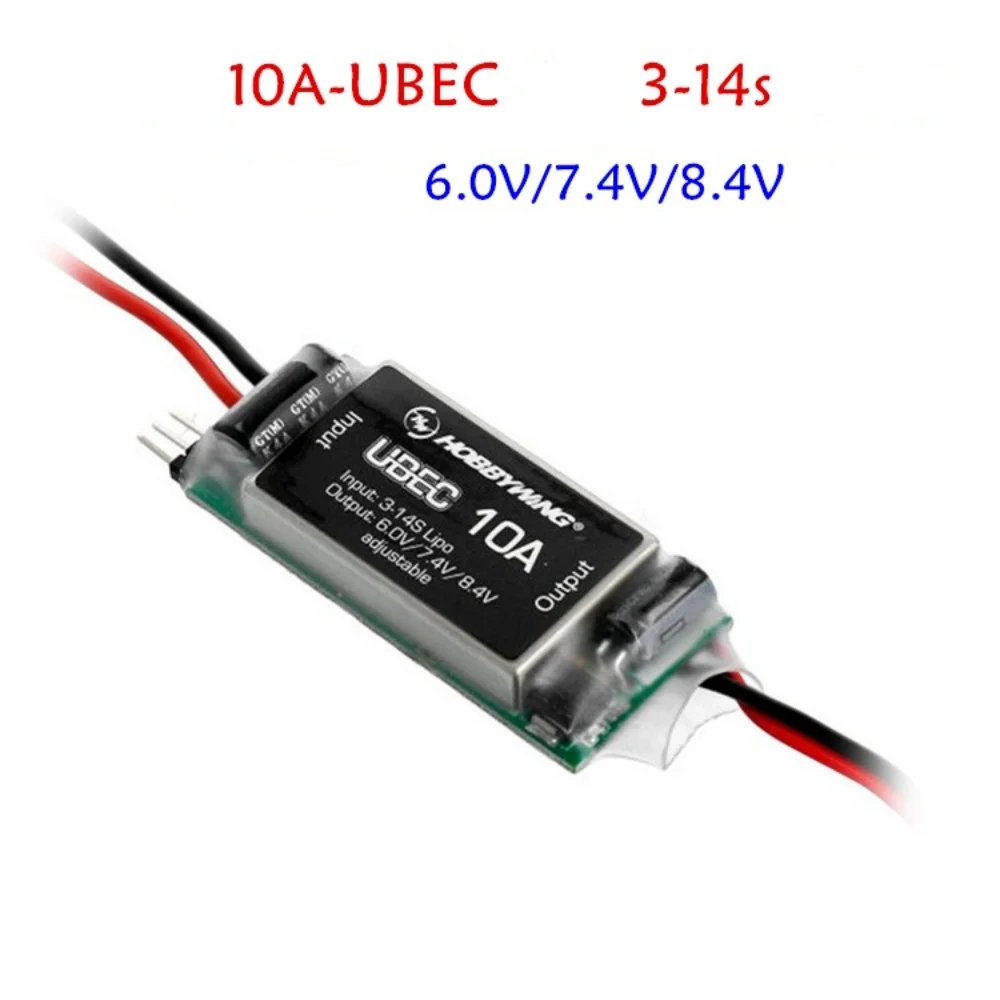 

FATJAY Hobbywing Высоковольтный UBEC 10 А — выход 6 В/7,4 В/8,4 В, литий-ионная совместимость 3–14 с
