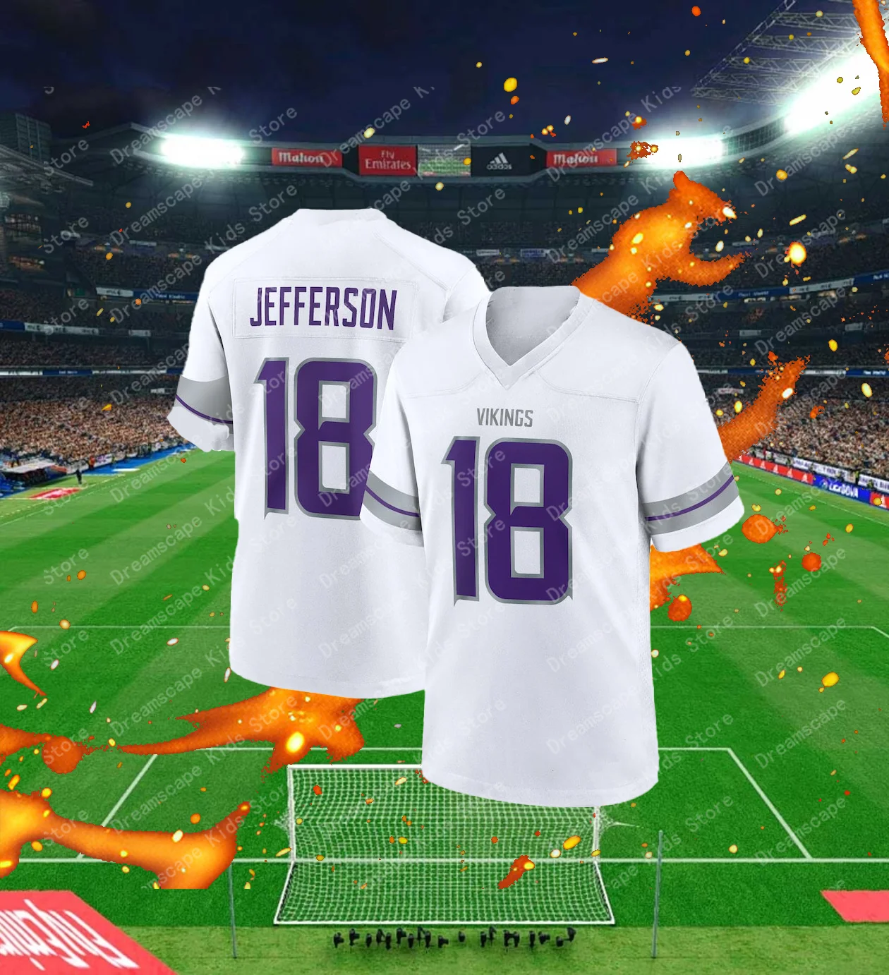 25/24 New Arriavl Summer Men T-shirt Justin Jefferson Minnesota Viking No.18 Quick Drying Women Men T-Shirt Adult Jersey Kit Top