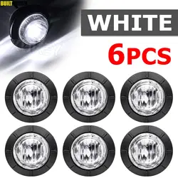 6x 12V 24V White Side Mini Round 3/4