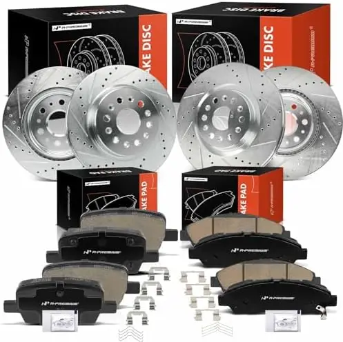 

A-Premium Drilled & Slotted Brake Rotors + Ceramic Pads Kit for Buick Enclave, Cadillac XT5/XT6 2017-2020