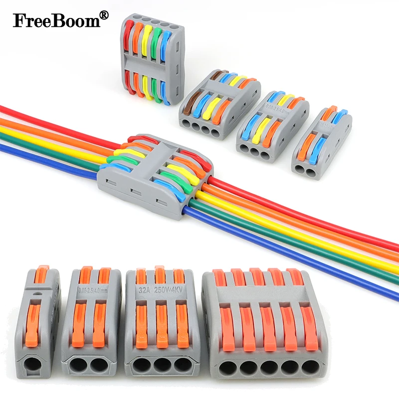 

2~50pcs Mini Fast Wiring Connectors Universal Compact Splitter Electrical Cable Push-in Conductors Connector Terminal Block