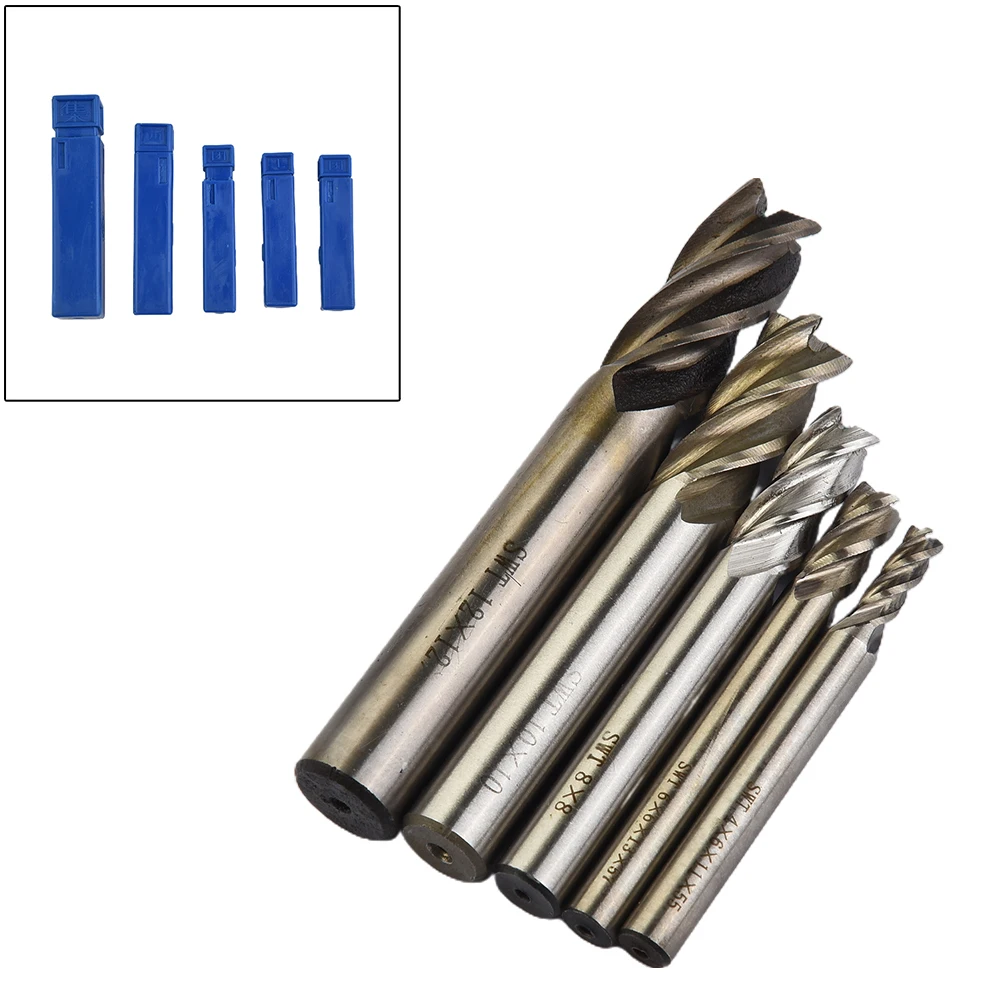 4 Flutes End Mill Equipment Set Tool Cutter Drill Bit High speed steel Machine Metalworking Milling Industrial