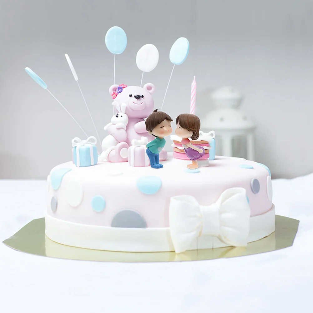 

2 set Couple Decor Plastic Mini Landscape Adornment For Wedding Party Tabletop Desktop Car Ornament Valentine Gifts