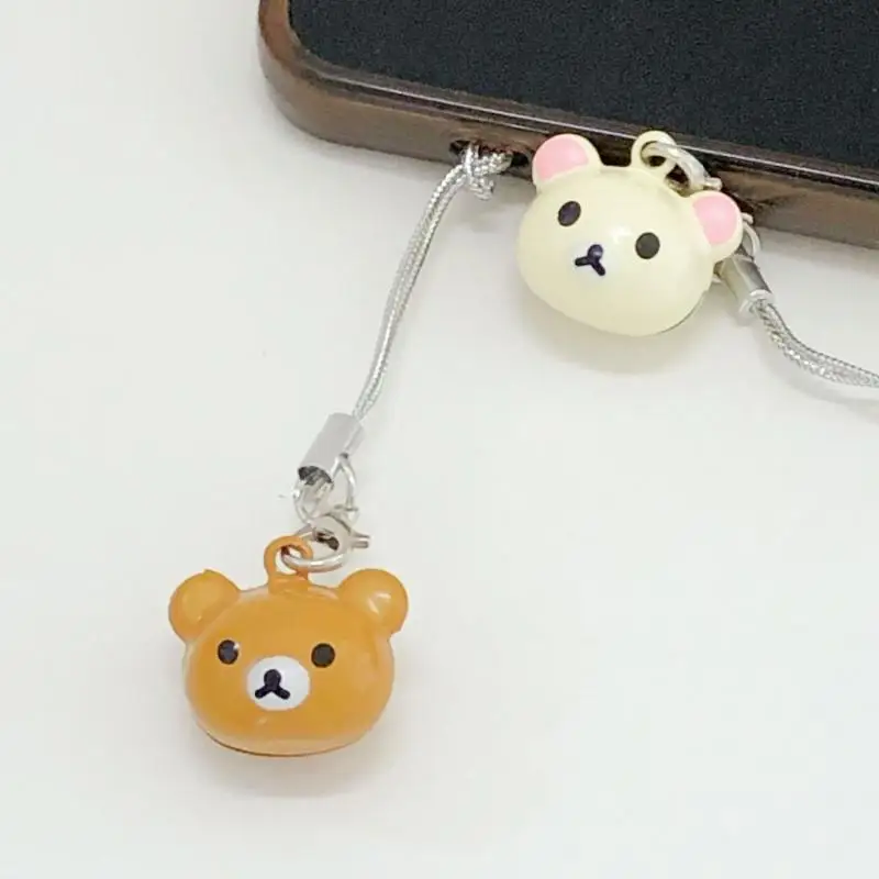 Kawaii Rilakkuma Bell Cartoon plecak wisiorek akcesoria na zamek błyskawiczny studenci łańcuszek do telefonu brelok dekoracja dziewczyny prezent