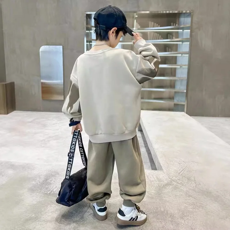 4-14 anni Adolescente Ragazzi Set di abbigliamento Primavera Autunno New Fashion Lettera Felpa + Pantaloni 2 pezzi Tute per bambini Vestiti