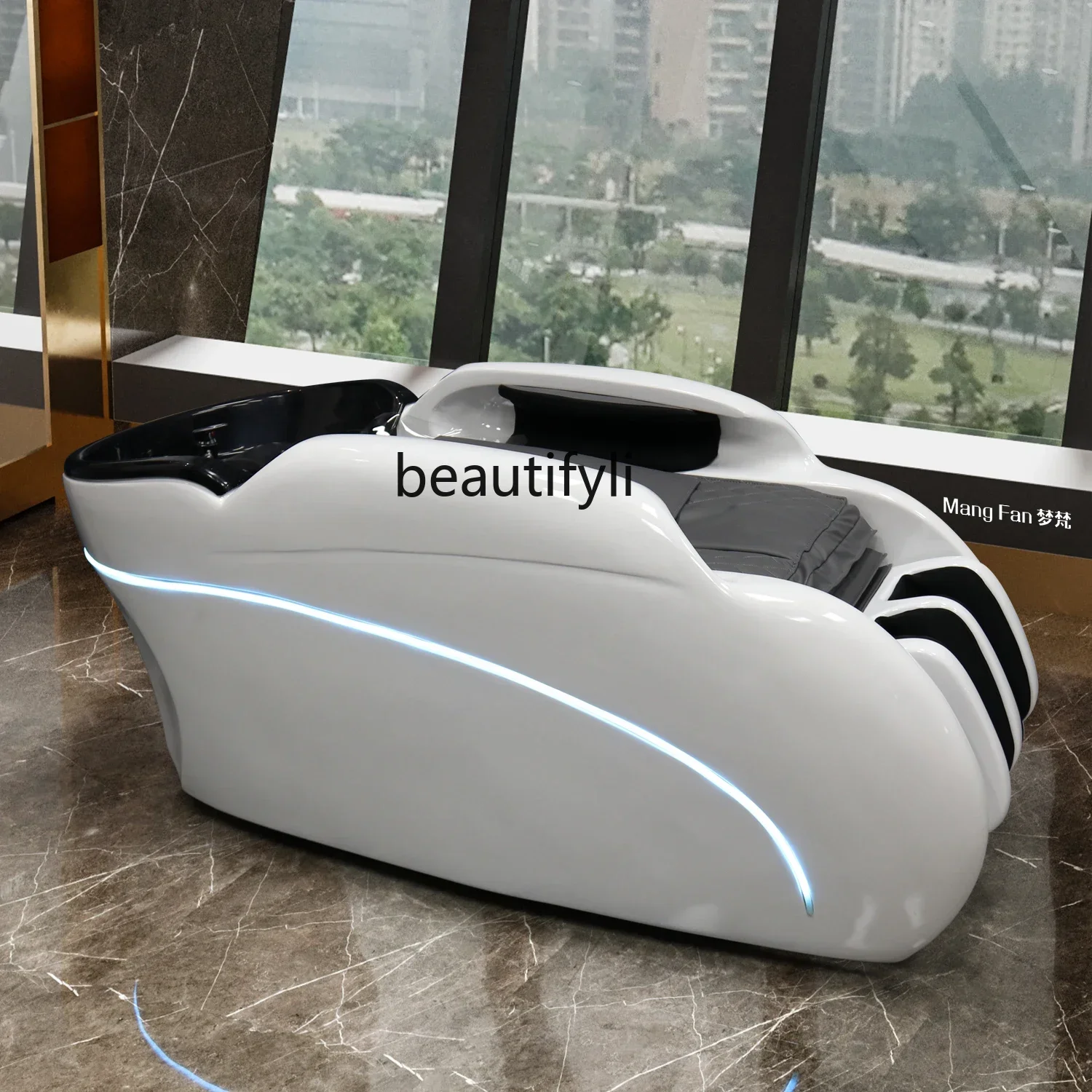 

smt14 High-Grade Multifunctional Intelligent Style Electric Massage Shampoo Bed for Hair Salon Flushing Bed with Light