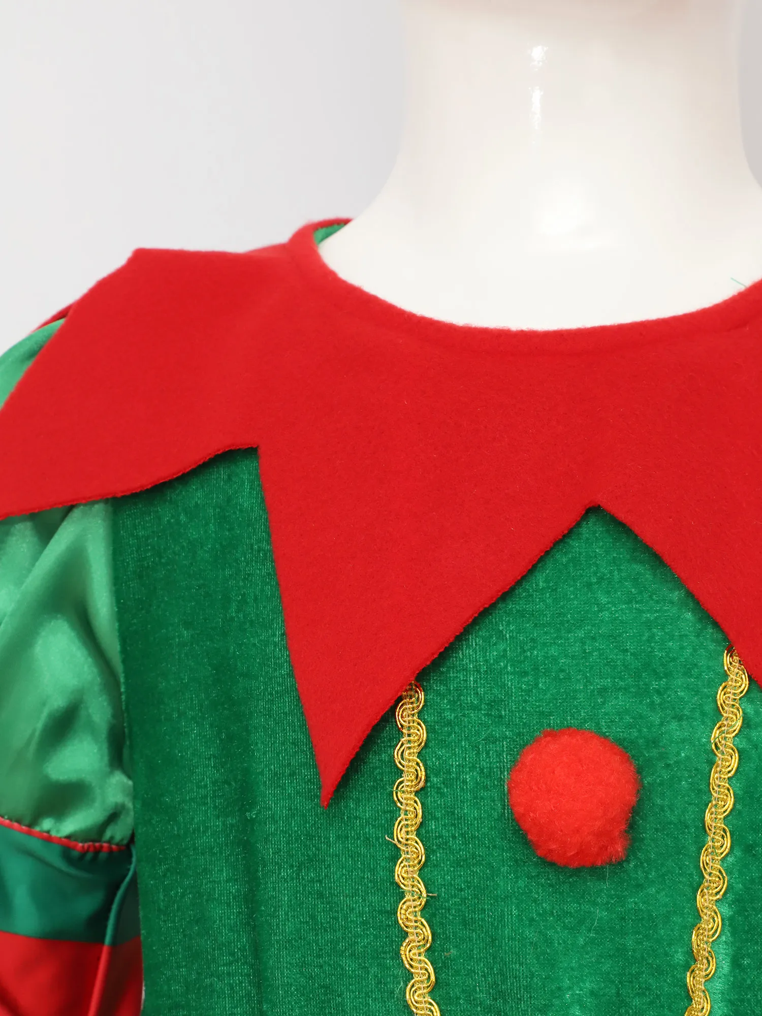 Costume d'elfe de Noël avec accessoires pour enfants, robe d'aide du père Noël, tenue de fête du nouvel an, vêtements de festival pour filles