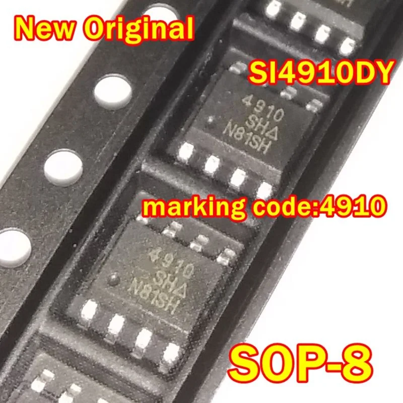 10Pcs to 500Pcs New Original Si4910Dy-T1-E3 Si4910Dy Sop-8 Marking Code:4910 Trans Mosfet N-Ch 40V 6A 8-Pin Soic N T/R