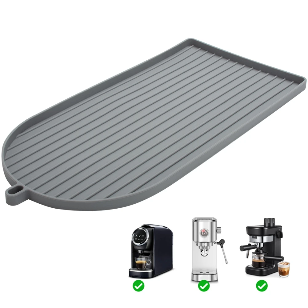 Coffee Machine Non-Slip Silicone Base Mat Drip Tray With Raised Edge Bars Restaurants Home Countertops Protector Pad