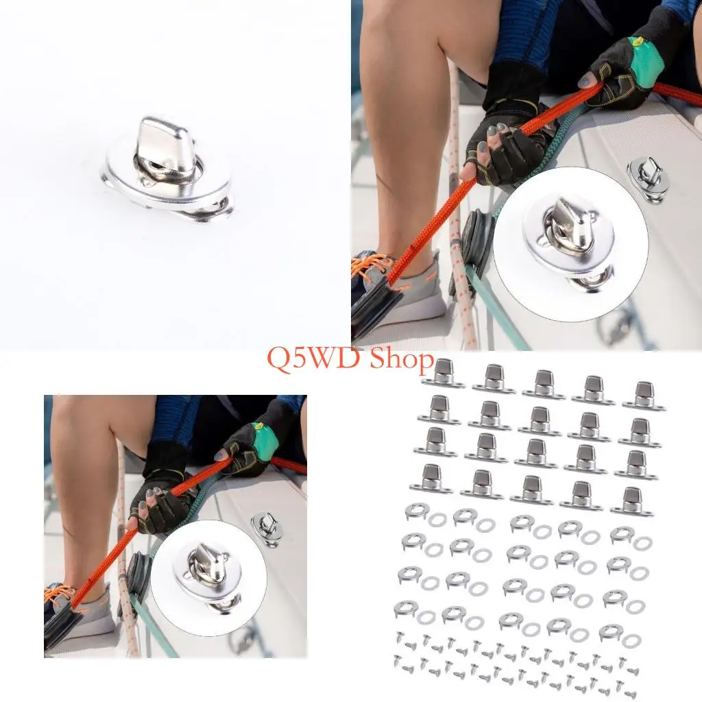 Q5WD Pack of 20 Sturdy Stainless Steel Materials Twist Lock Fasteners Turn Button Eyelet and Studs for Boats and Furniture