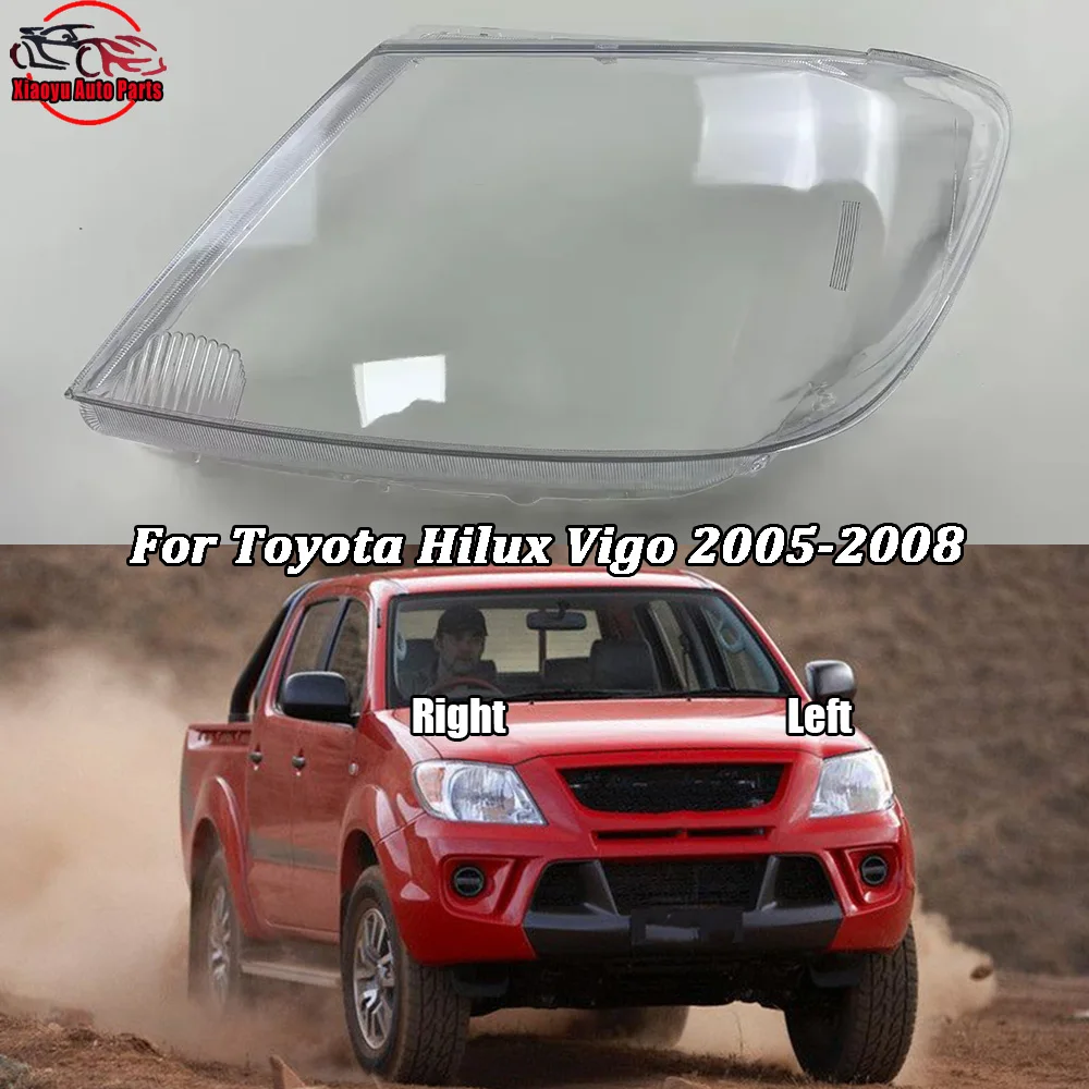 For Toyota Hilux Vigo 2005-2008 Headlamp Cover Transparent Headlight Shell Lens Plexiglass Replace Original Lampshade