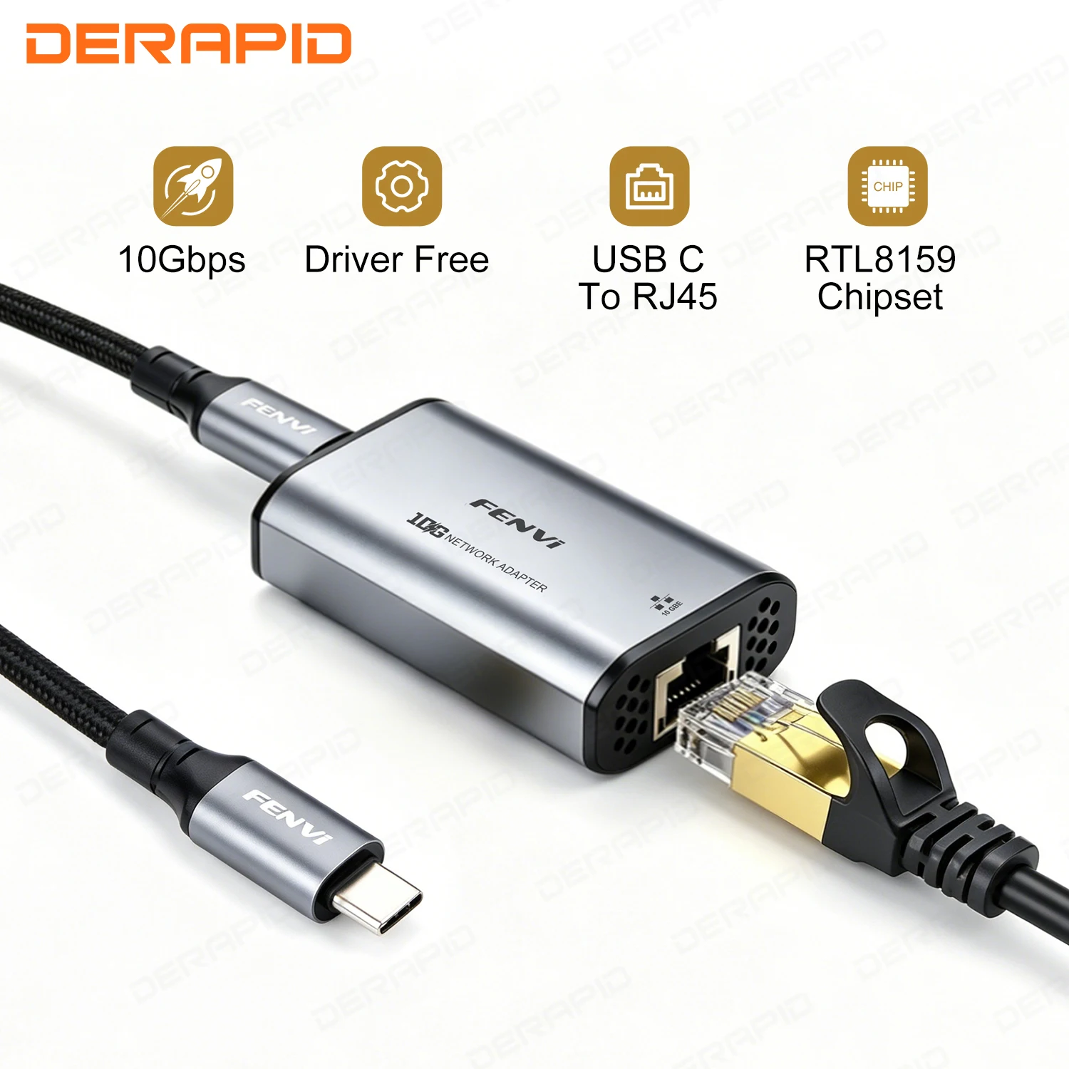 

10Gbps USB3.2 Ethernet Adapter RTL8159 Chip USB3.2 Gen2x2 Type C RJ45 External Network Card Driver Free For Windows Linux MAC OS