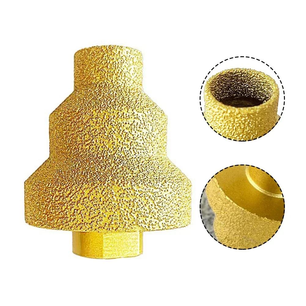 M10 Chamfer Router Bits Hole Saw Milling Tile Cutter Marble Concrete Reamer Masonry Drilling Crowns Construction Tools Gold