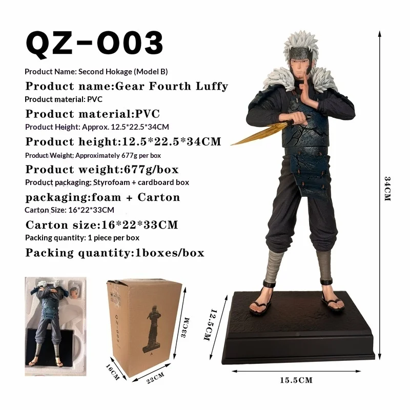 

Anime Narto GK Statue Second Hokage Tobirama Senju Arms Crossed Pose Resin Model Collectible Figure Christmas Gift for Fans