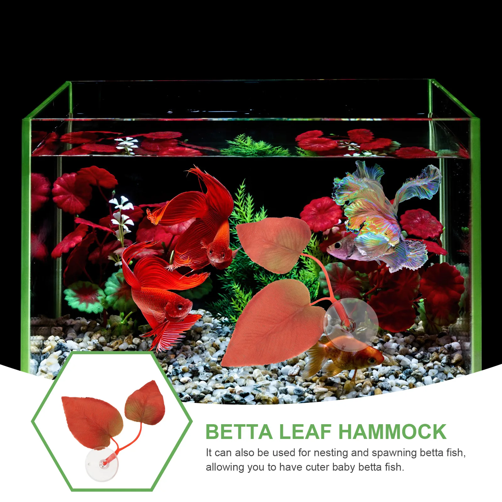 

Hammock Decorations Silicone Resting Spot Bed Hideout Betta Breeding Aquarium Leaves Tank Supplies Suction Cup Betta Leaf Rest